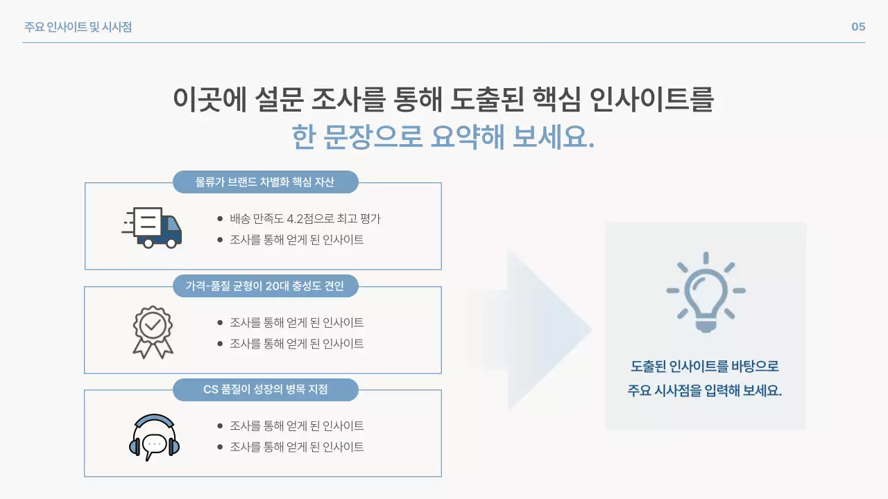 파랑 심플 브랜드 설문조사 보고서 홍보