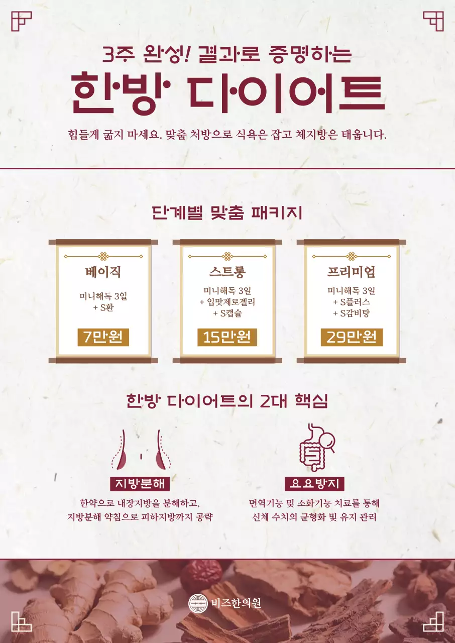 갈색 깔끔 한방 다이어트 홍보