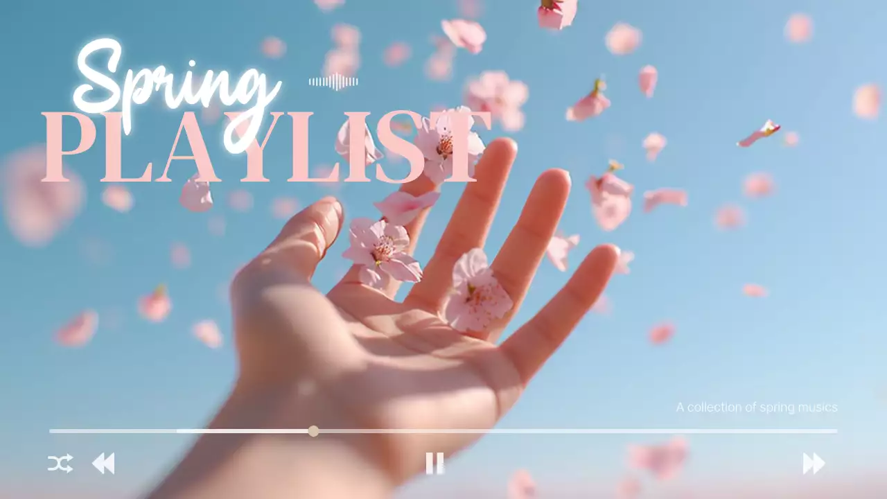 분홍색 깔끔 봄 음악 플레이리스트
