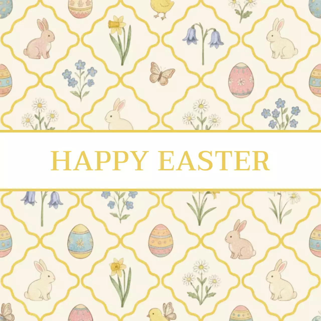 노랑 아기자기한 부활절 축제 안내