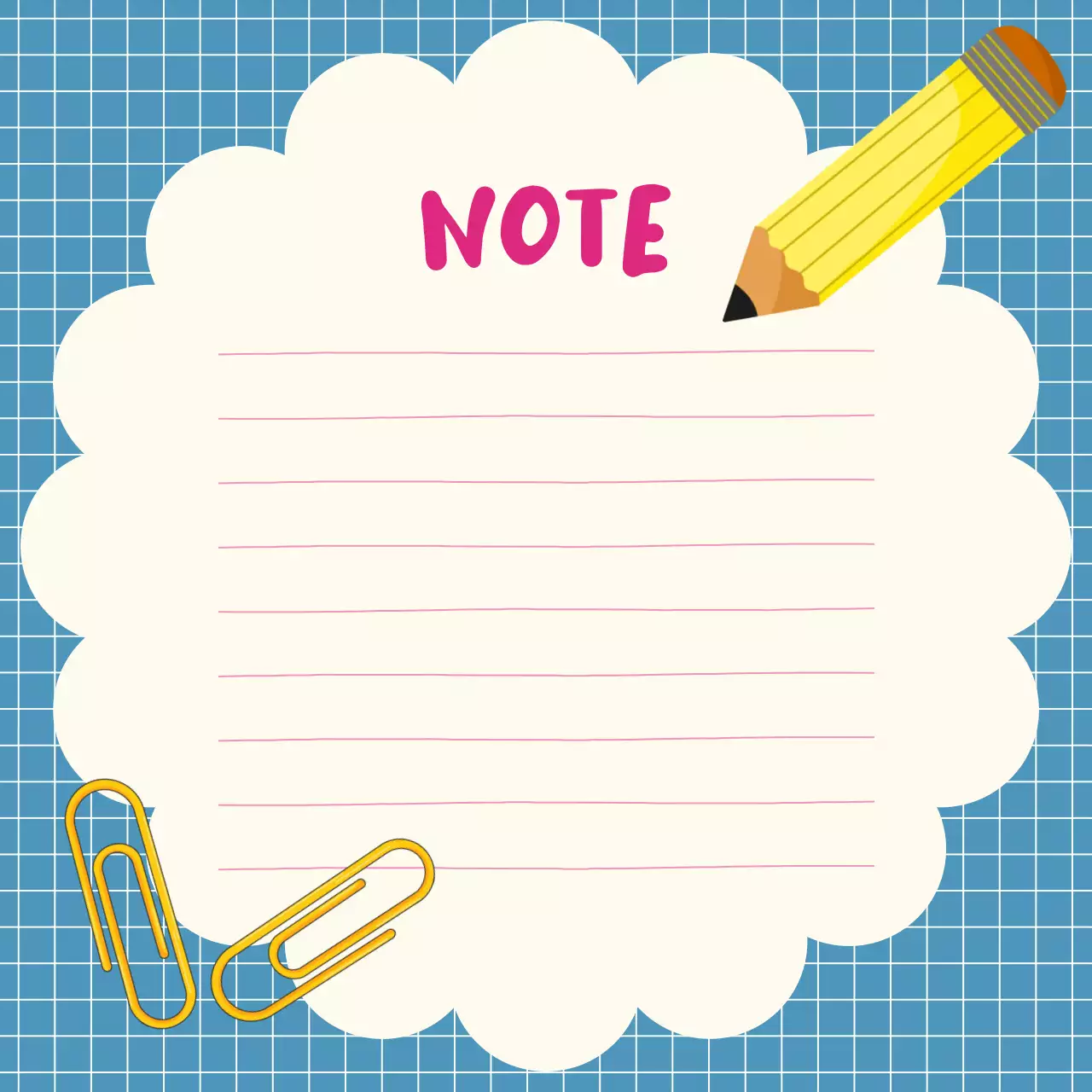 노랑 아기자기한 문구 노트