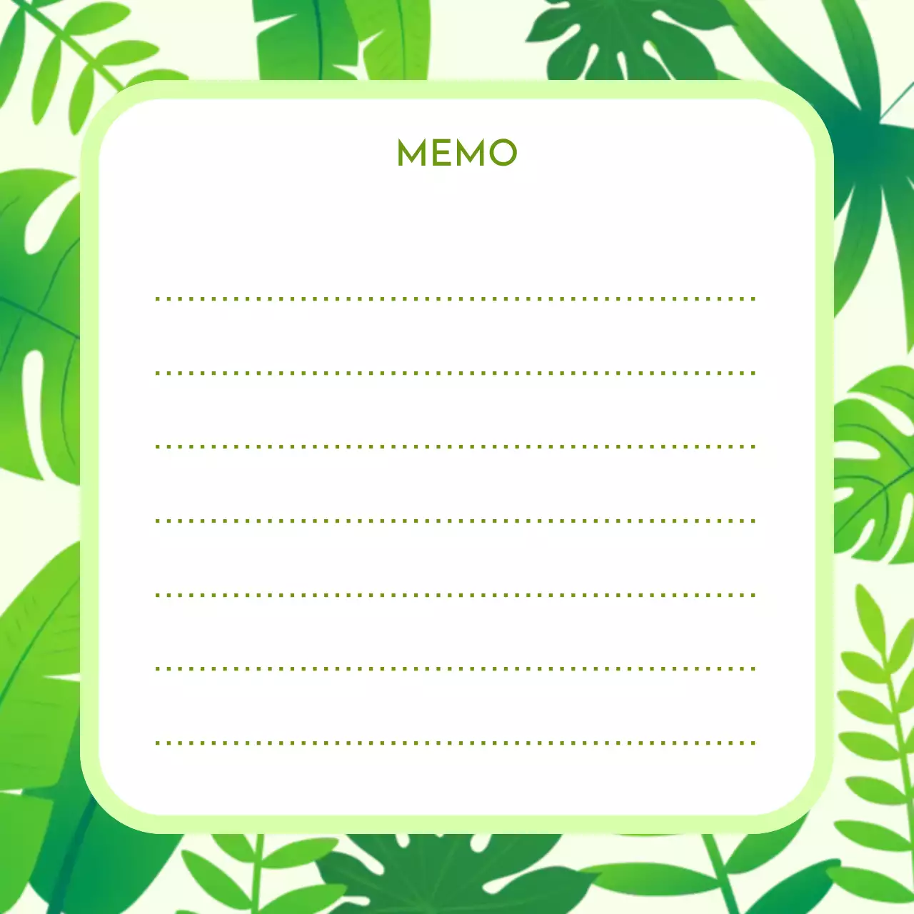 초록 심플 트로피칼 여름 느낌 프레임