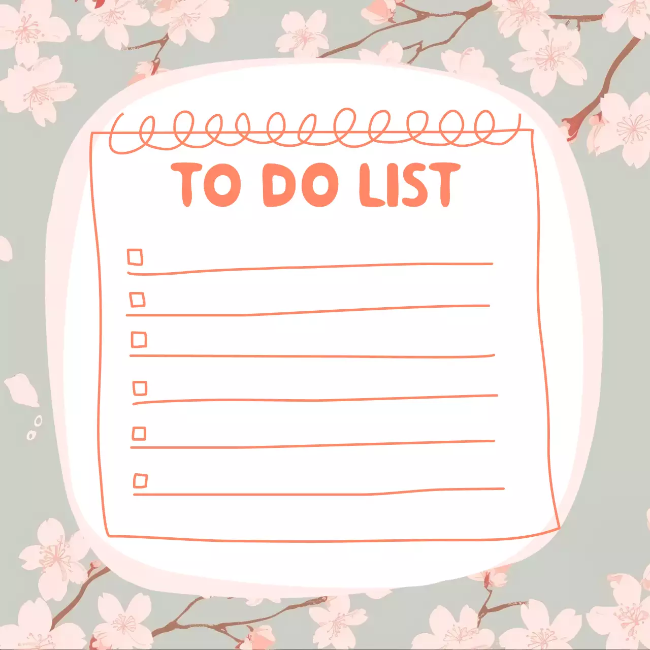 분홍색 아기자기한 할 일 목록 체크리스트
