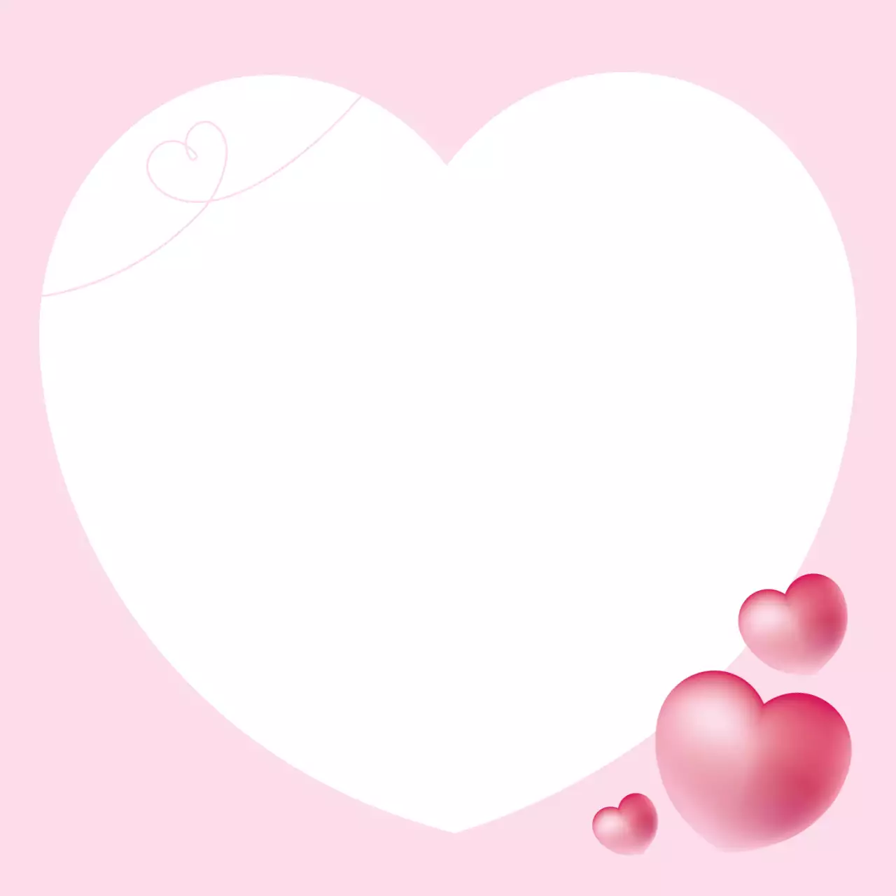 분홍색 아기자기한 하트 배경 엽서