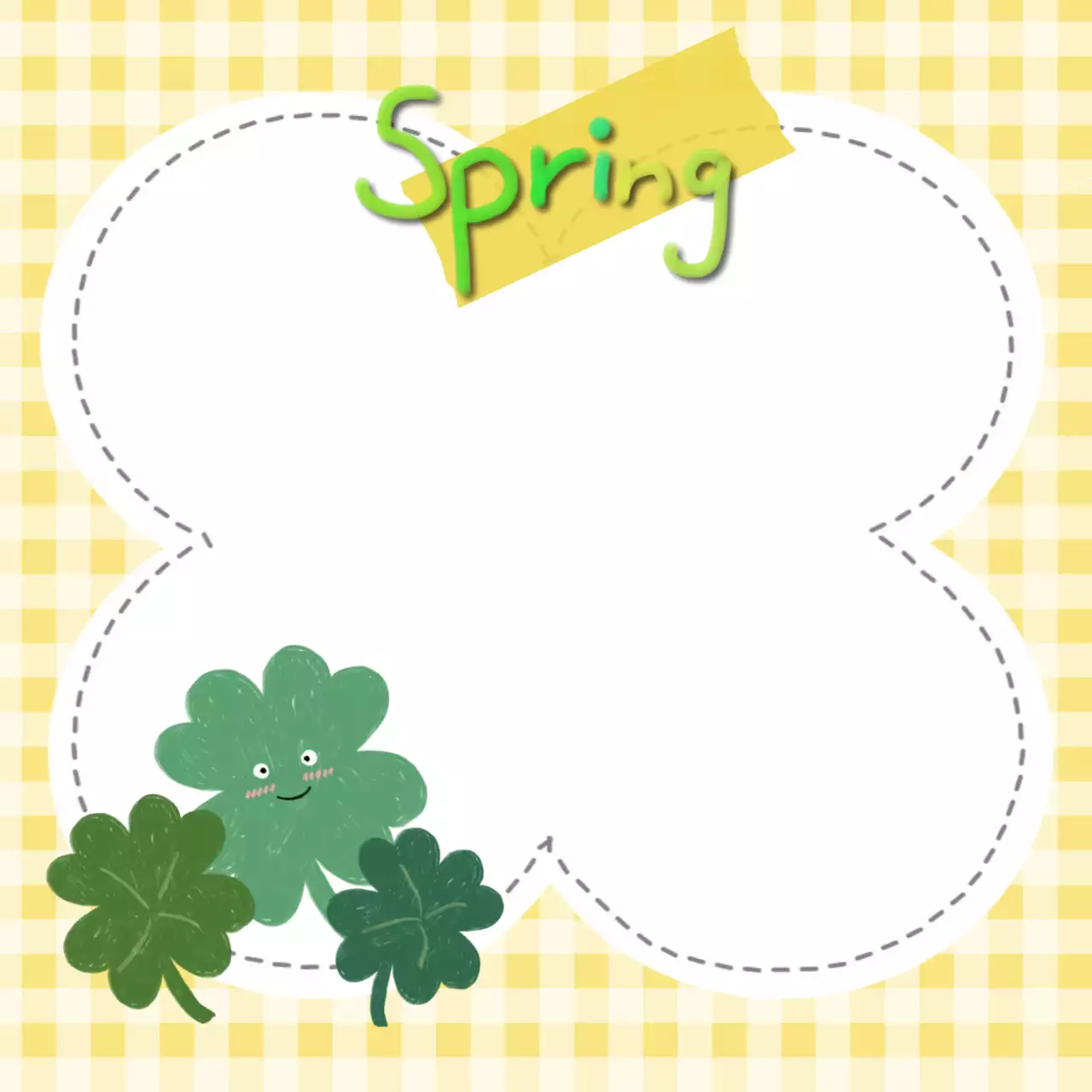 노랑 아기자기한 봄 엽서 프레임