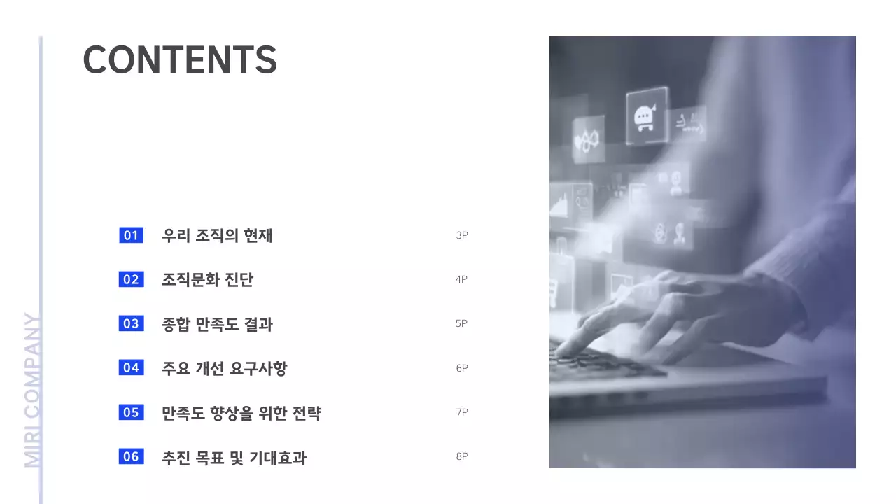 남색 깔끔 조직문화 개선 방안 기획