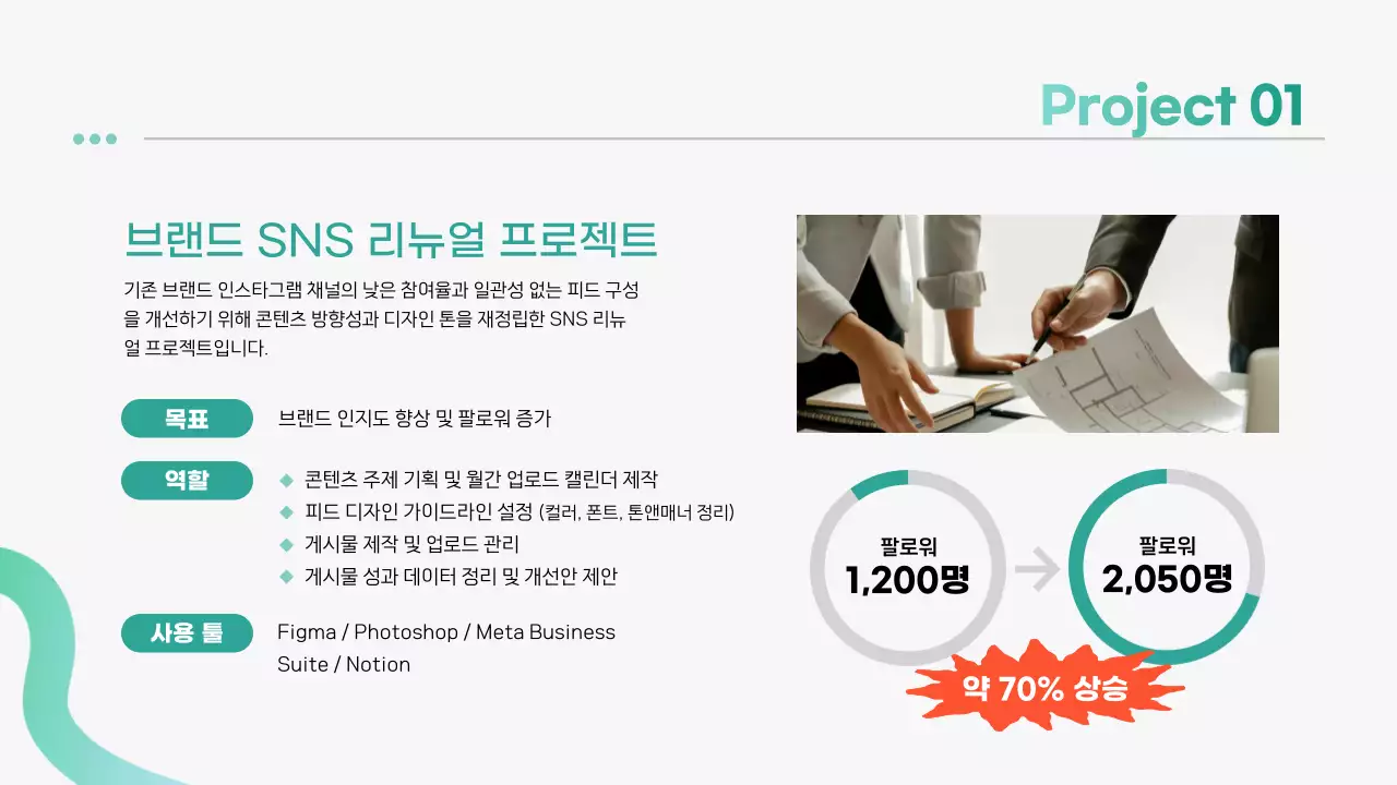 민트 미니멀 마케팅 포트폴리오