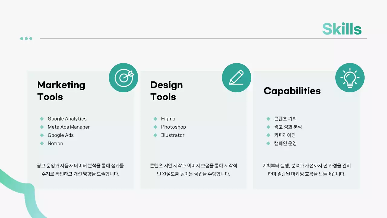 민트 미니멀 마케팅 포트폴리오