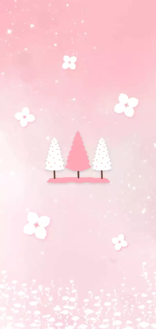 분홍색 자연 봄꽃 나무 포스터