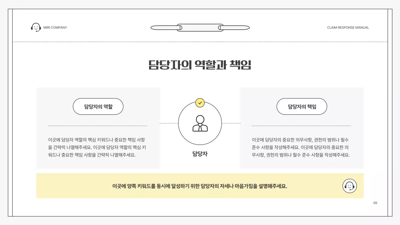 노랑 심플 클레임 대응 매뉴얼 설명서