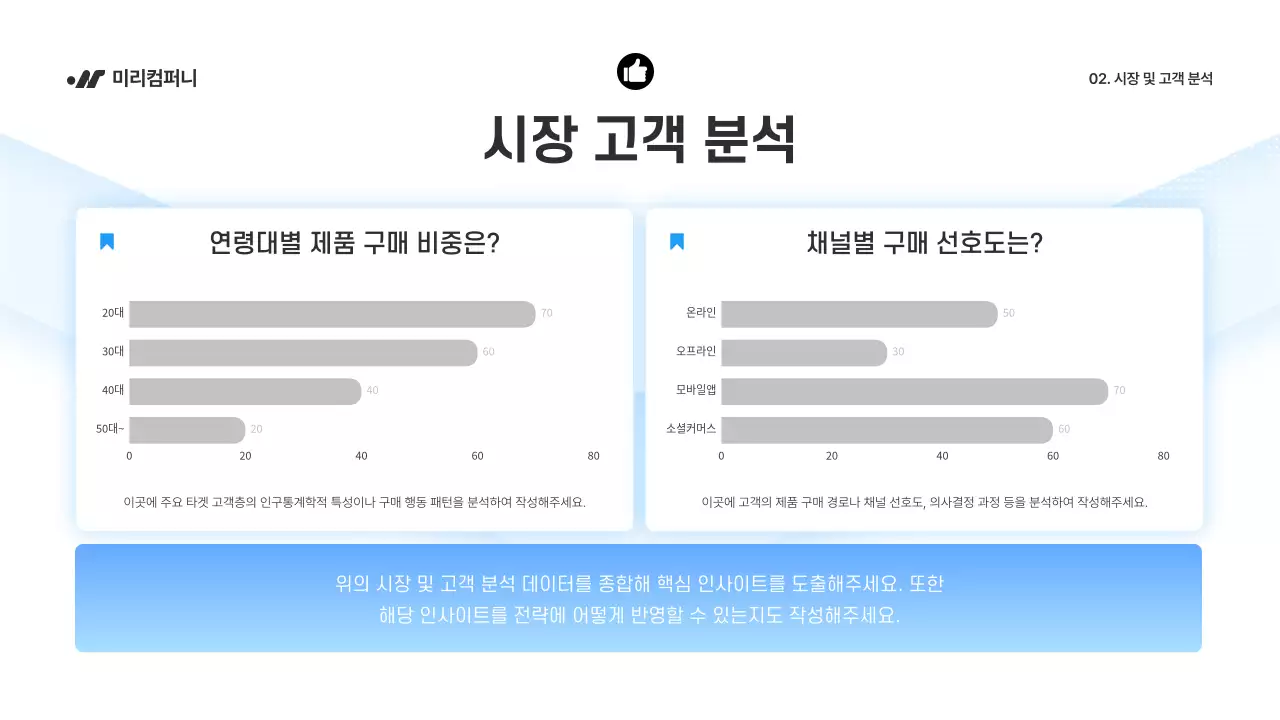 파랑 깔끔 마케팅 기획서 제안서