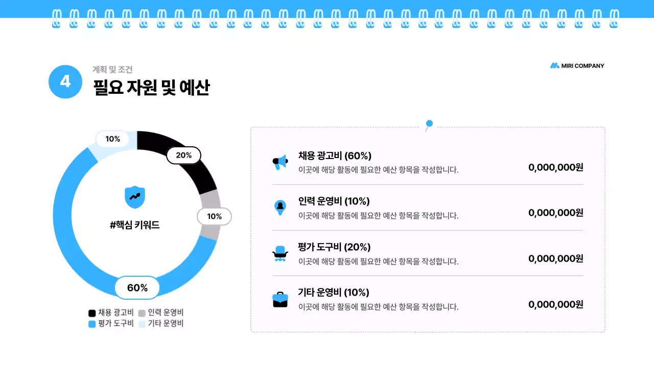 파랑 깔끔 채용 대행 제안서 기획서