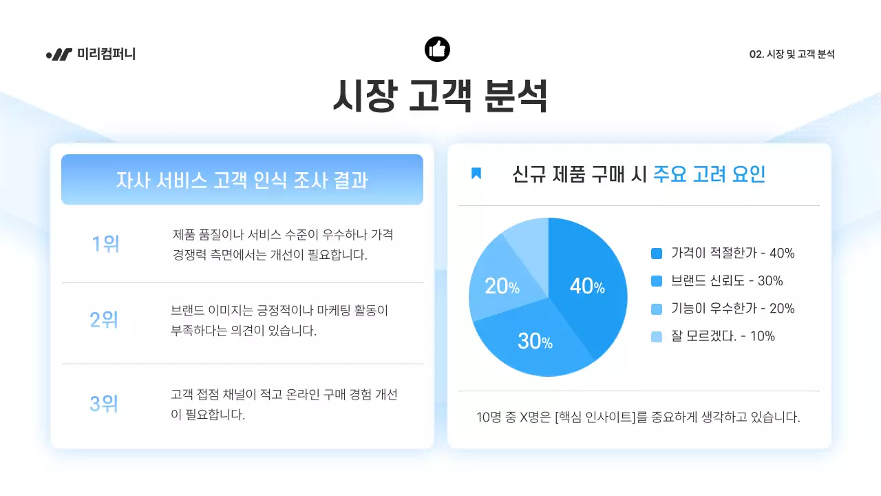 파랑 깔끔 마케팅 기획서 제안서
