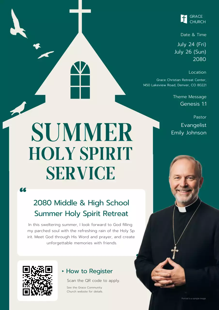 녹색 심플 교회 행사