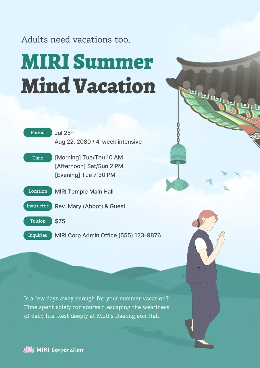 녹색 미니멀리스트 명상 가이드