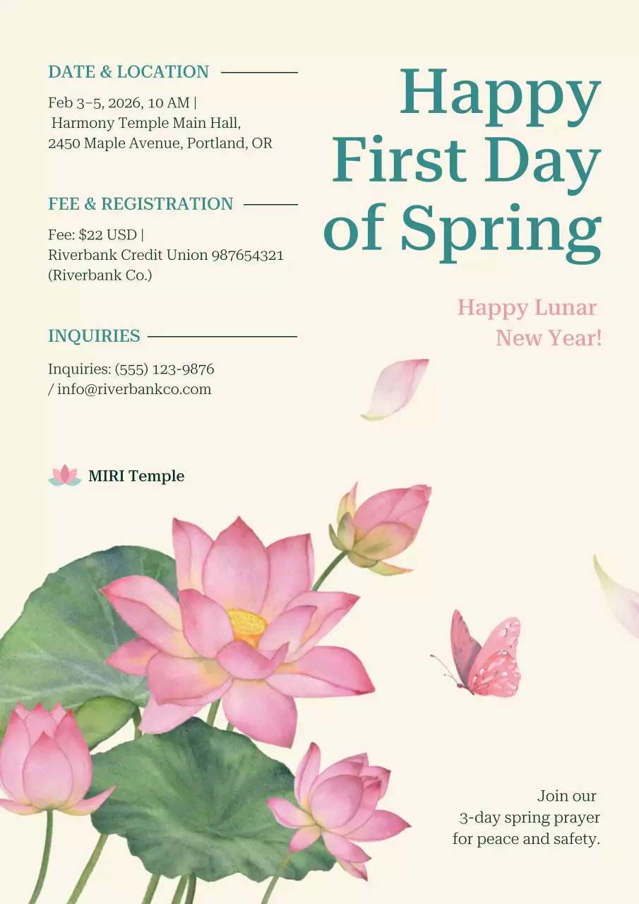 핑크빛 우아한 봄 행사 가이드