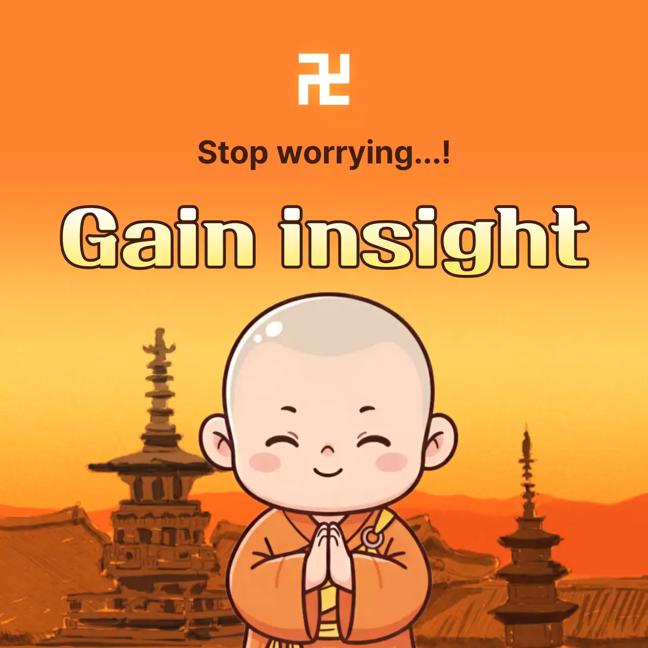 Orange Simple Buddhahood Prayer Guide