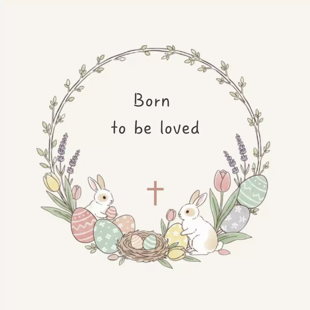 Beige Baby Easter Festival