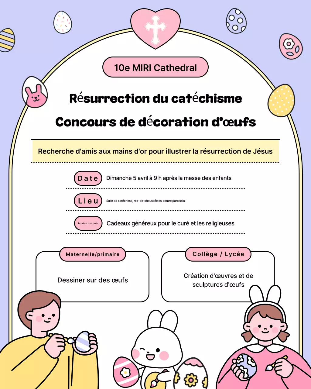 Annonce du concours de décoration d'œufs de Pâques mignons de Yeonbora