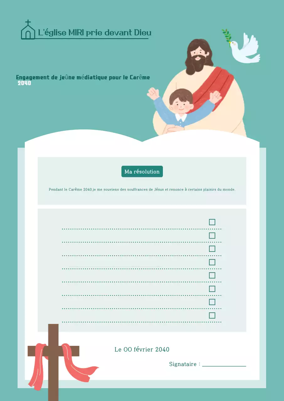 Guide minimaliste bleu ciel pour le Carême