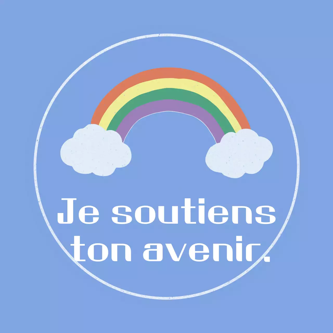 Promotion du message d'encouragement simple bleu