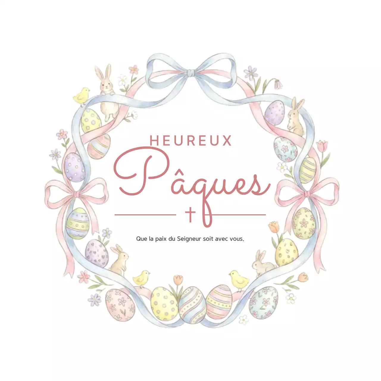 Fête de Pâques rose et mignonne