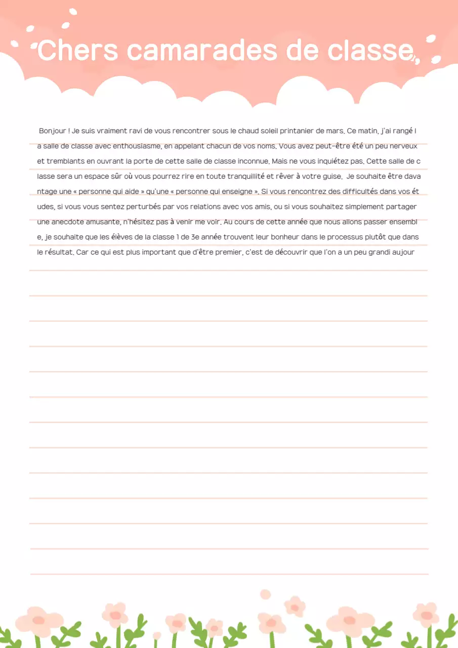 Guide rose simple de la vie scolaire