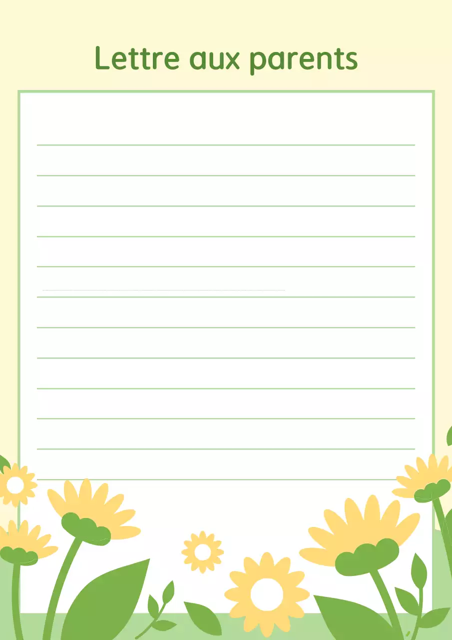 Lettre aux parents Yellow Neat