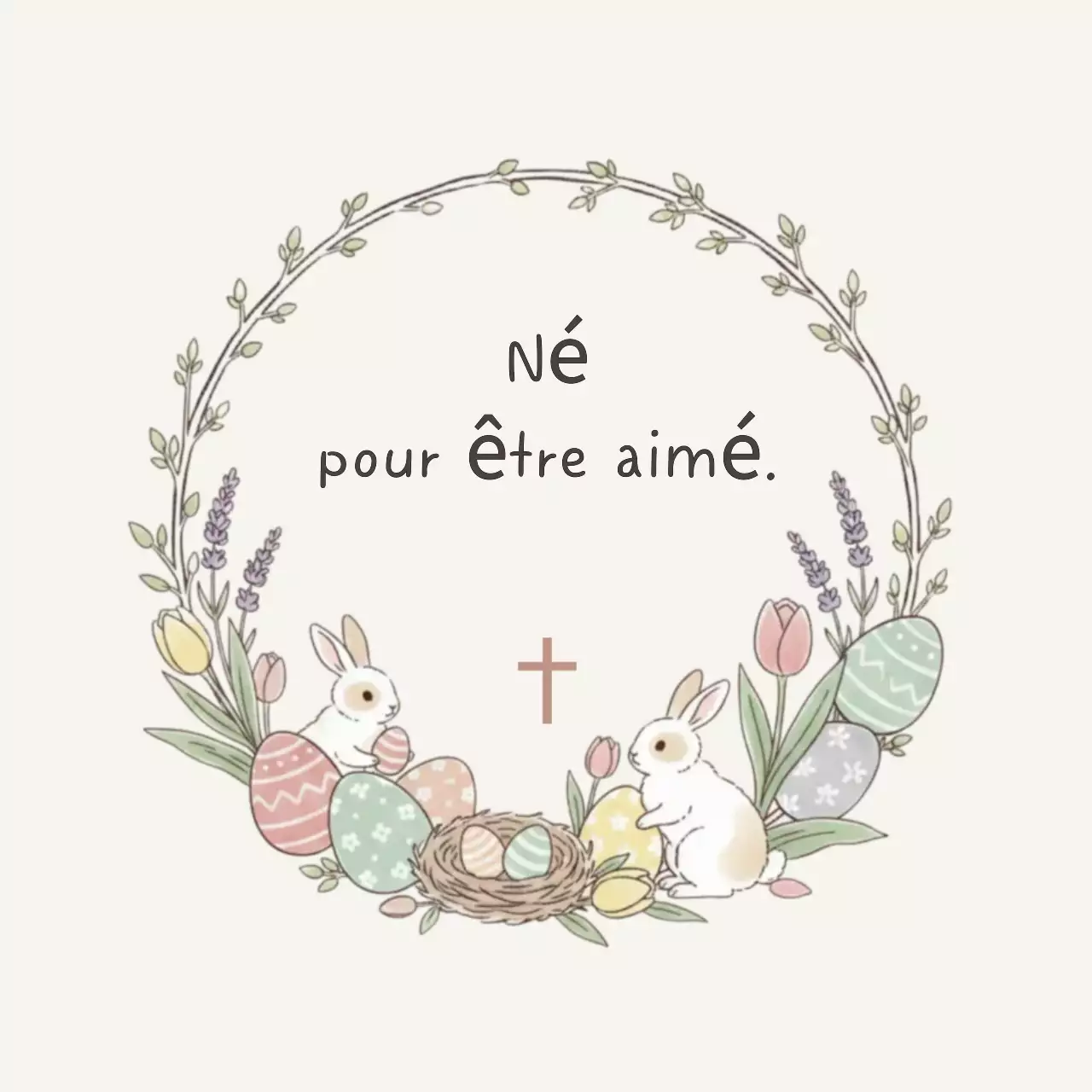 Bébé beige Fête de Pâques