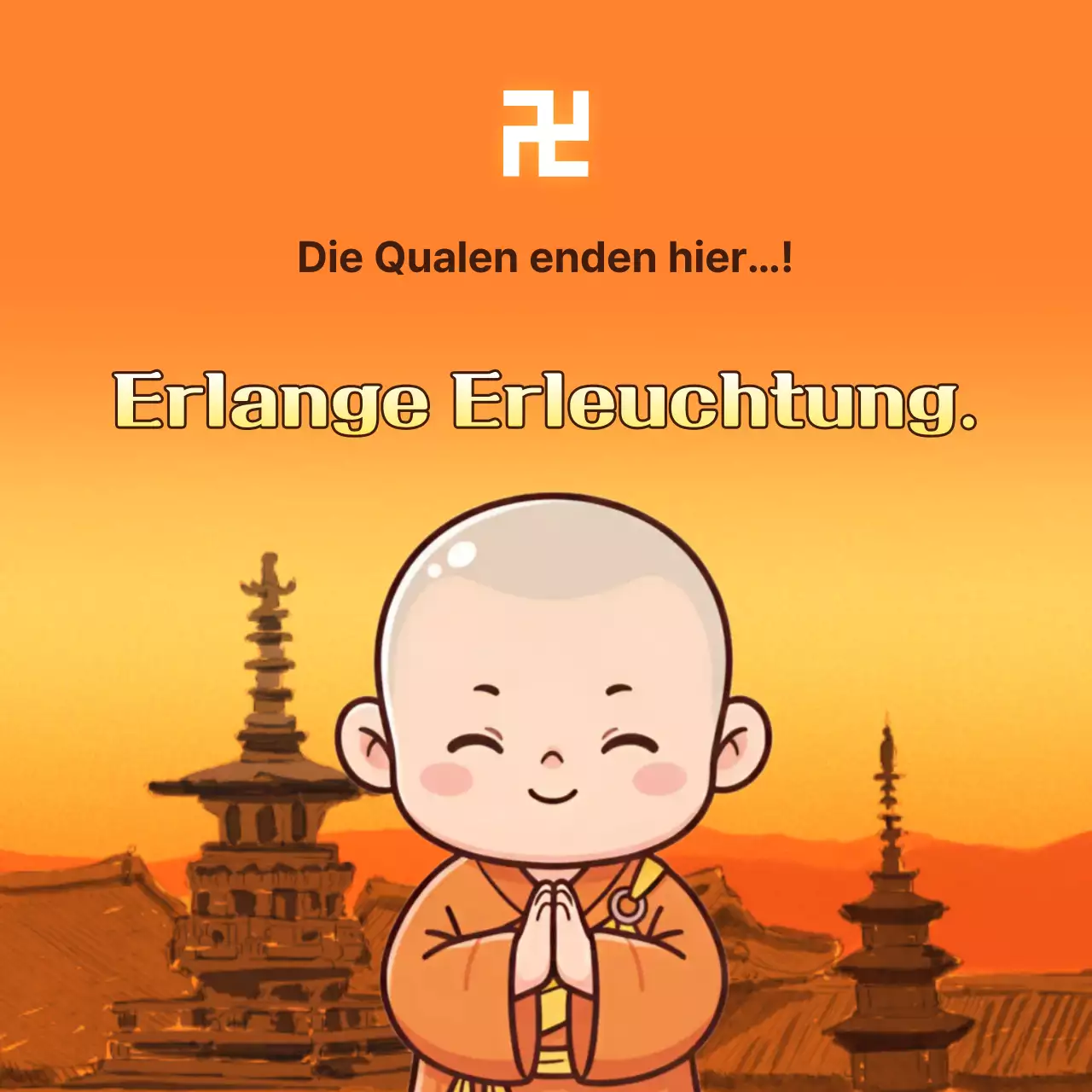Orange Einfacher Leitfaden zum Buddhaschaftsgebet Anleitung