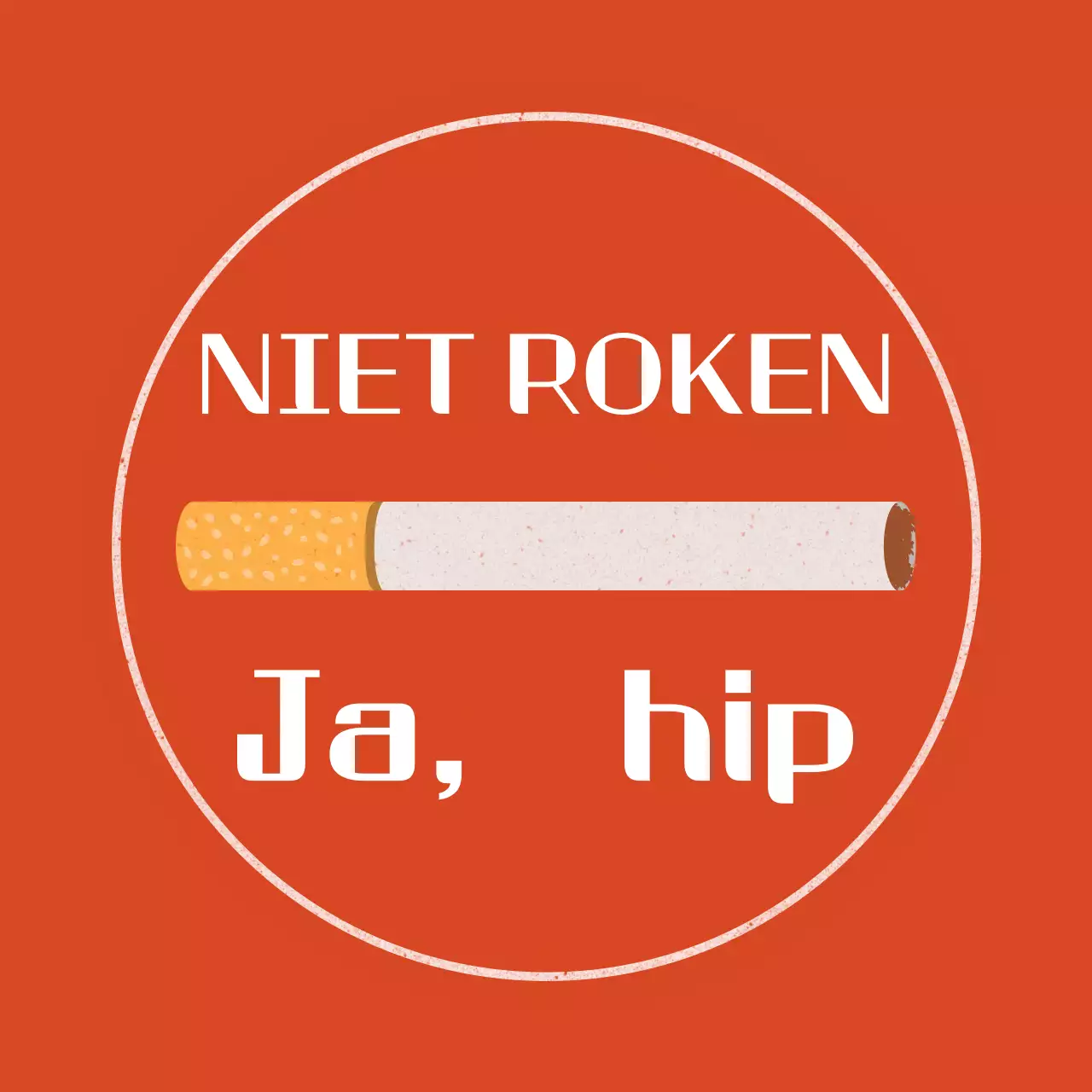 Rode, eenvoudige kennisgeving van rookverbod