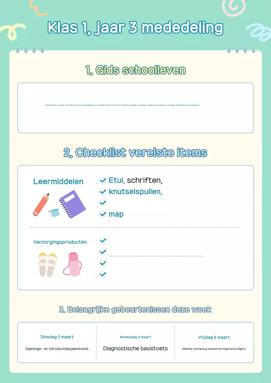 Mint Clean School Life Guide Notice