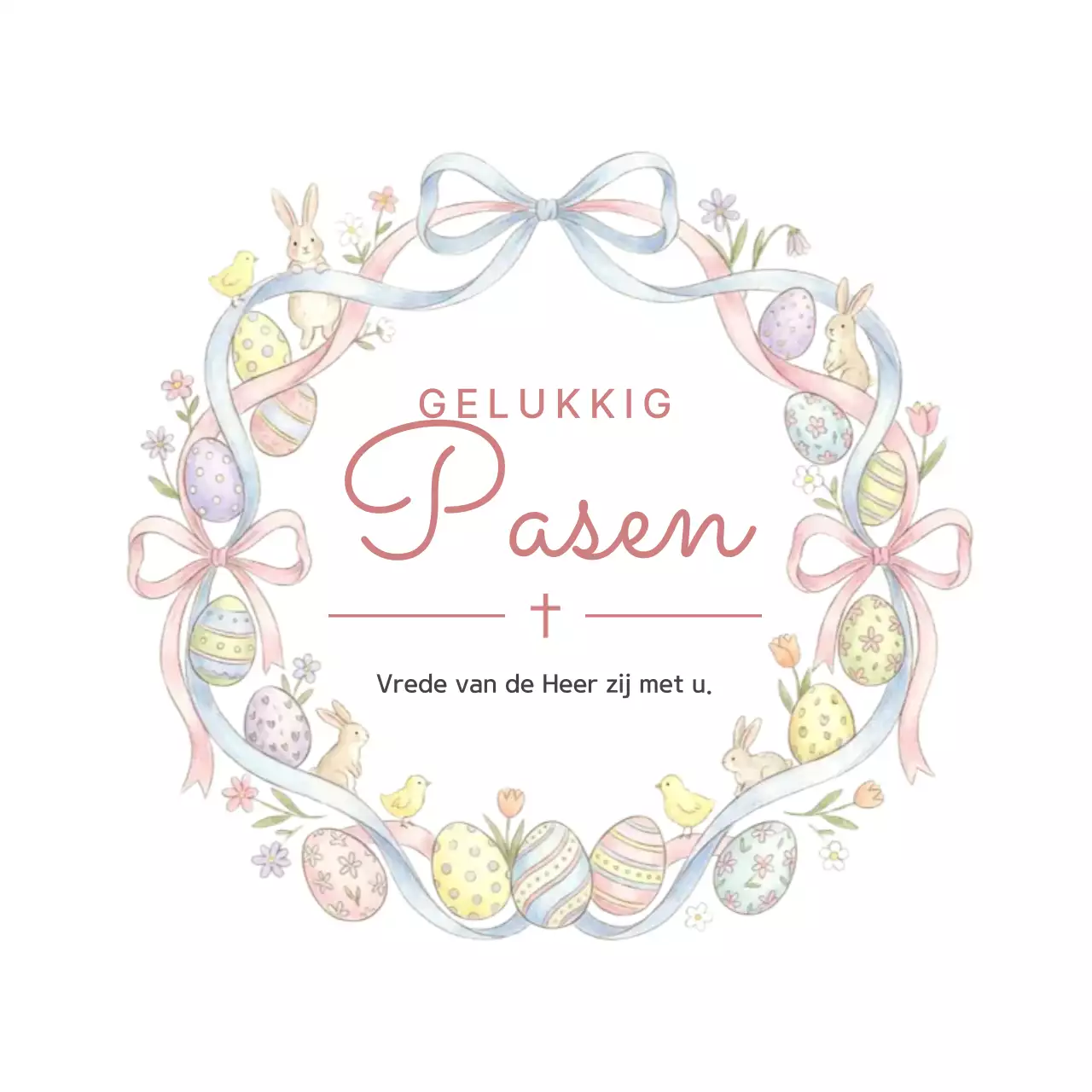 Roze en schattige paasviering