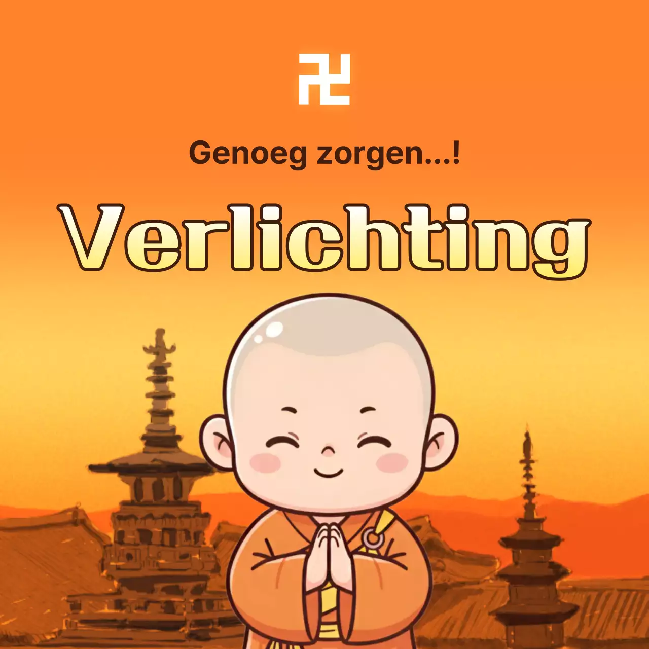 Oranje Eenvoudige Boeddha-gebedsgids