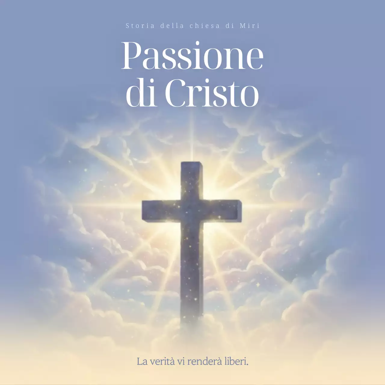 Guida alla fede cristiana pulita e blu cielo