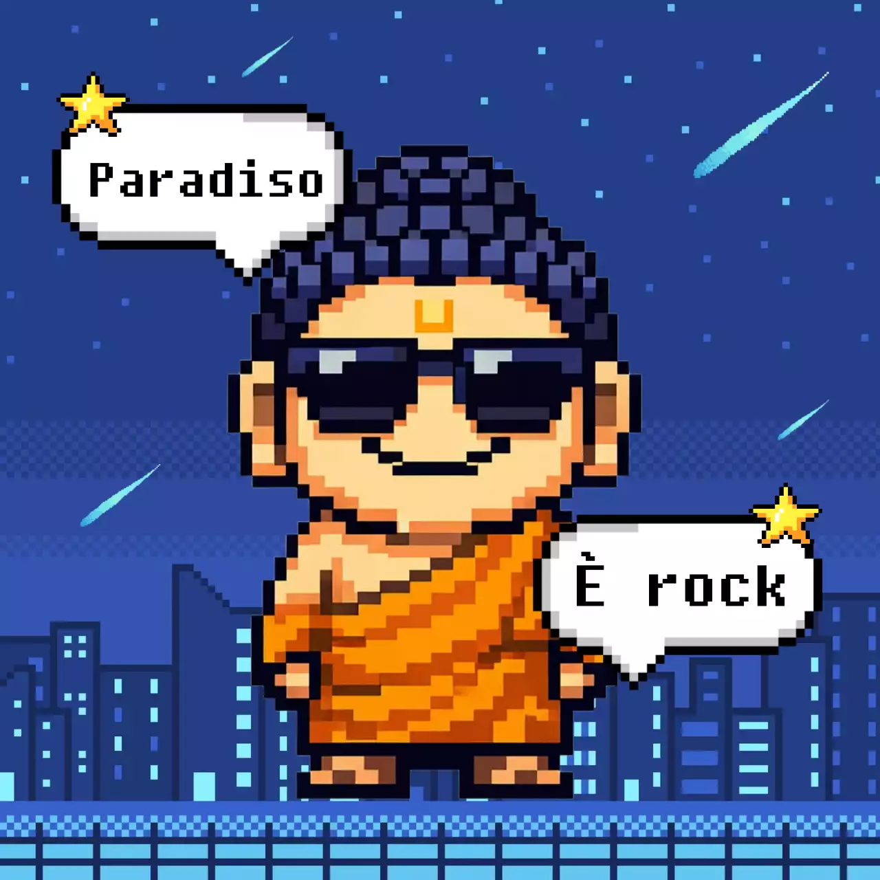 Parodia del personaggio retrò blu