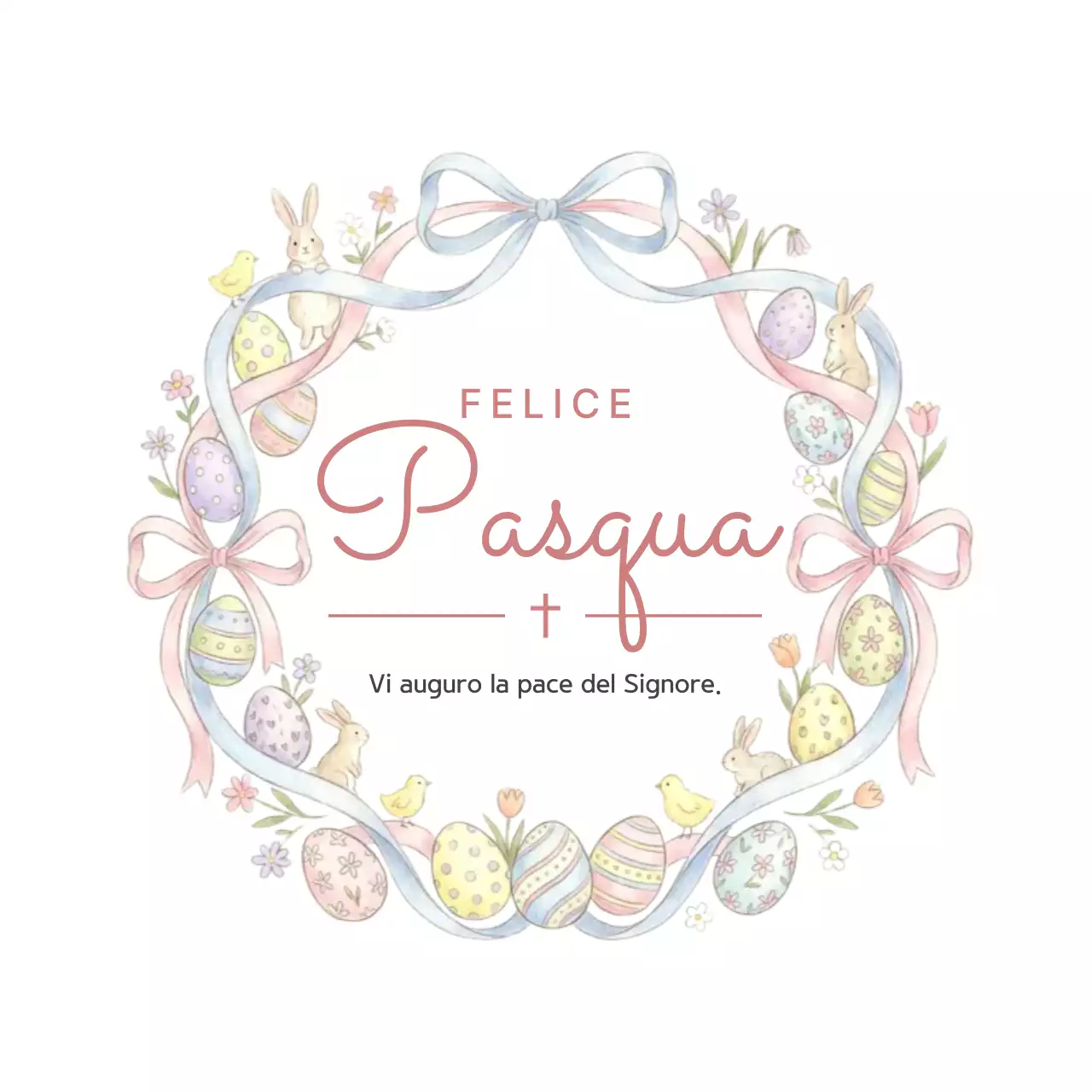 Celebrazione pasquale rosa e carina