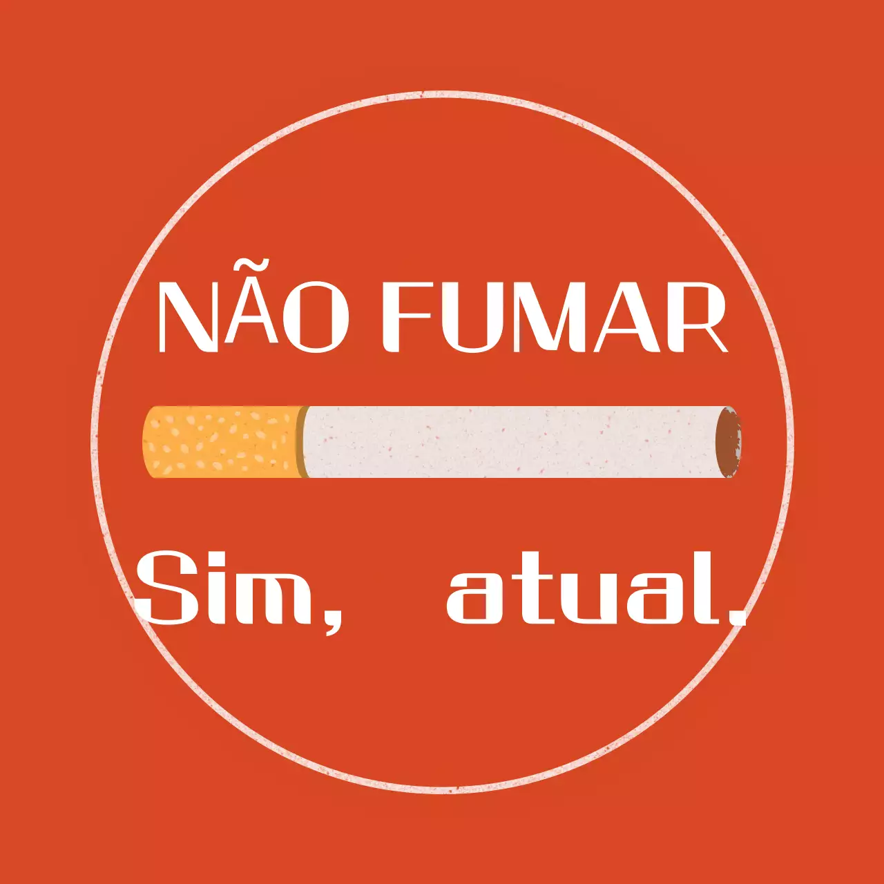 Aviso simples em vermelho sobre a proibição de fumar