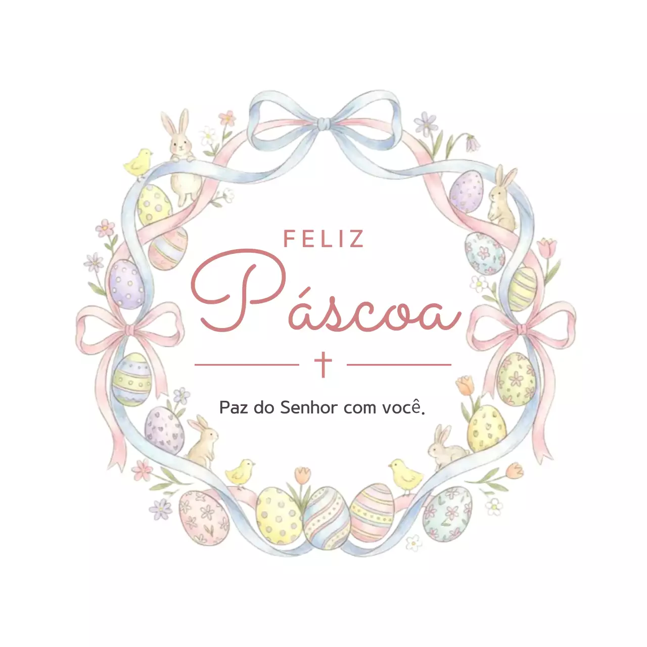 Celebração de Páscoa rosa e fofa