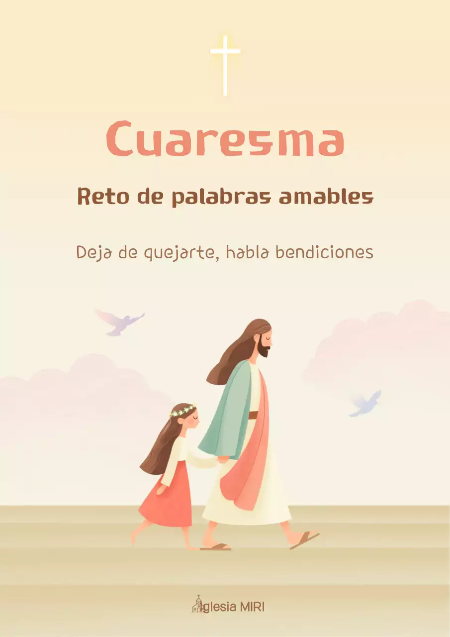 Guía sencilla de Cuaresma en color beige
