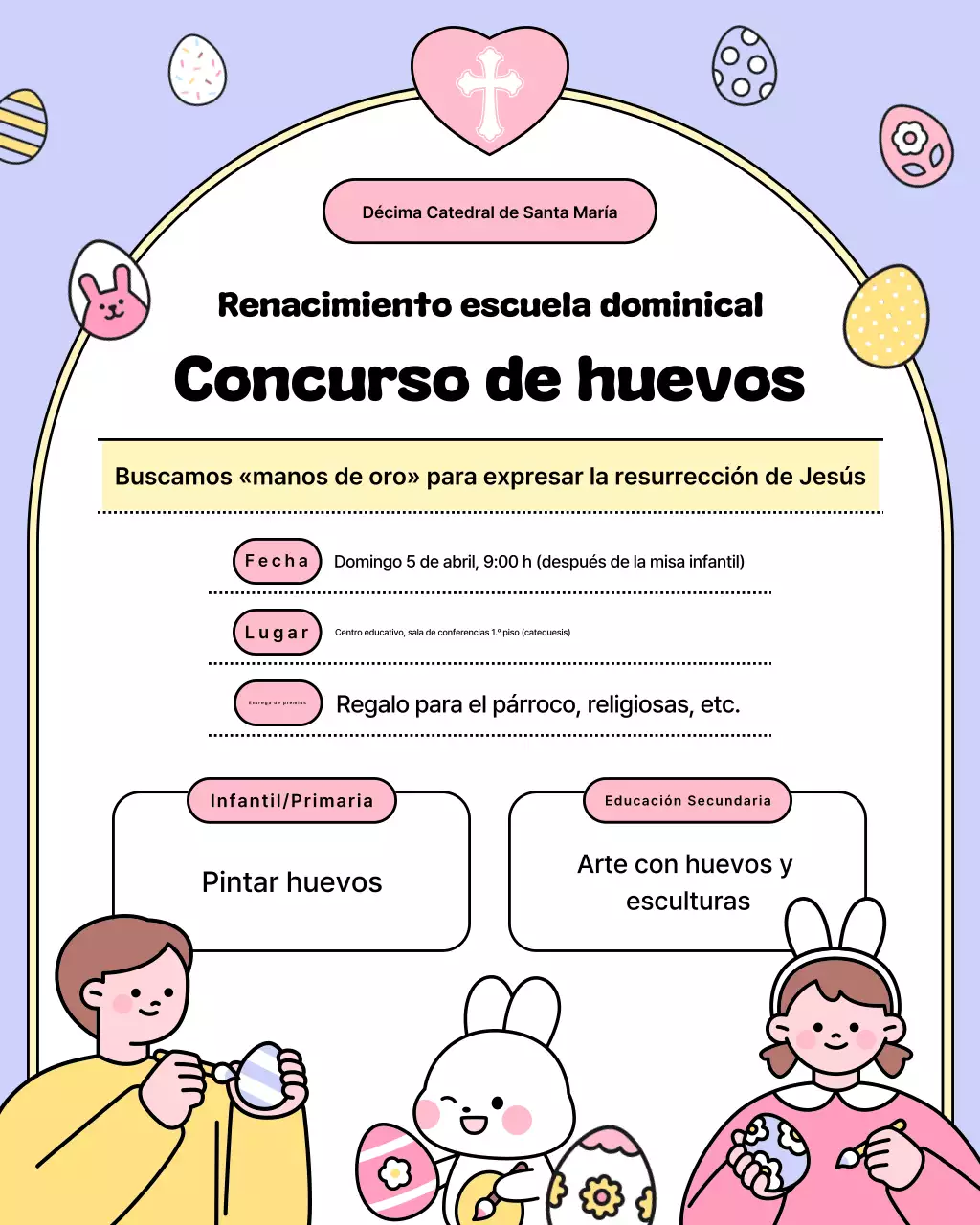 Anuncio del concurso de decoración de huevos de Pascua de Yeonbora