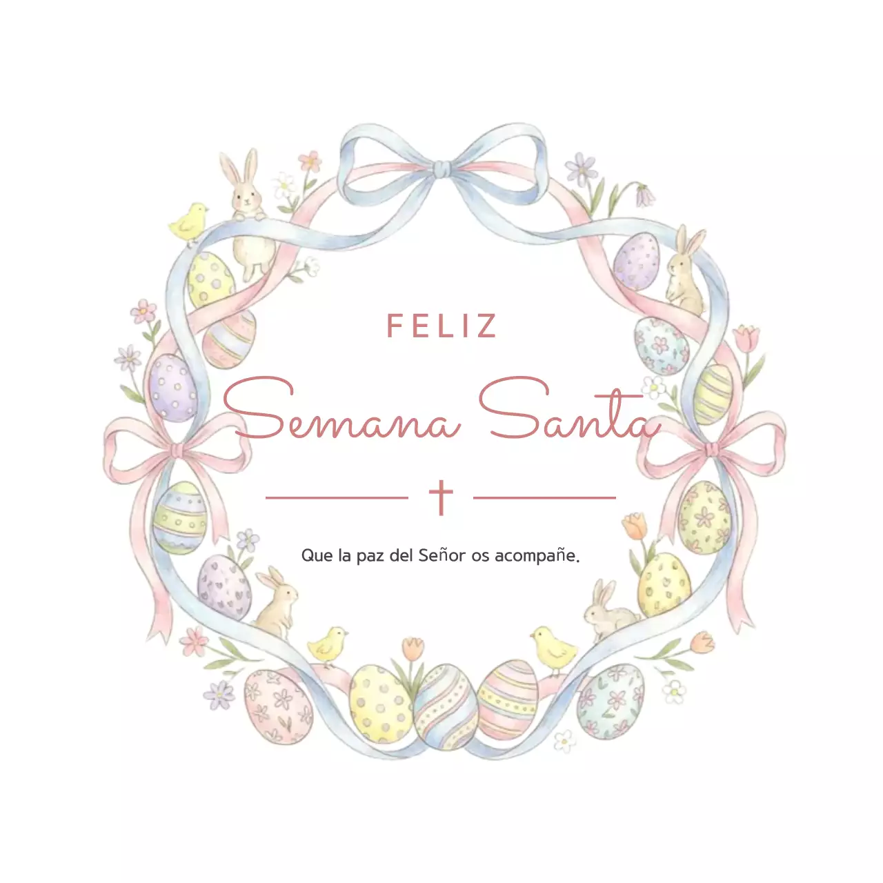 Celebración de Pascua rosa y linda