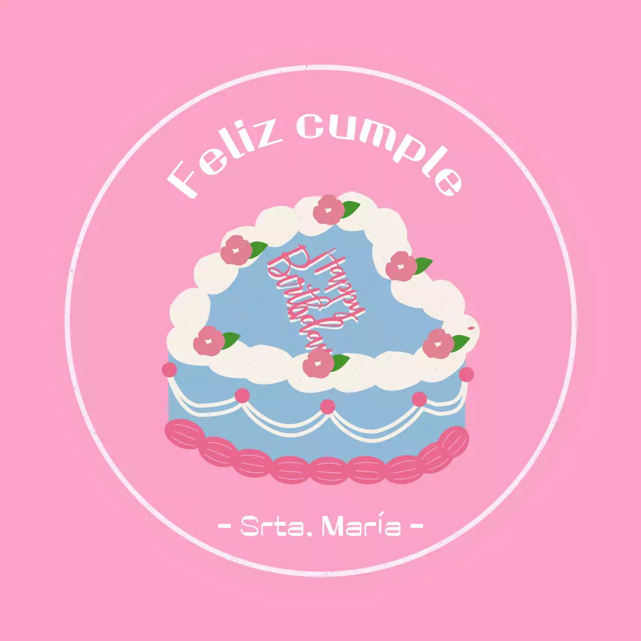 Evento de celebración de cumpleaños rosa y lindo.