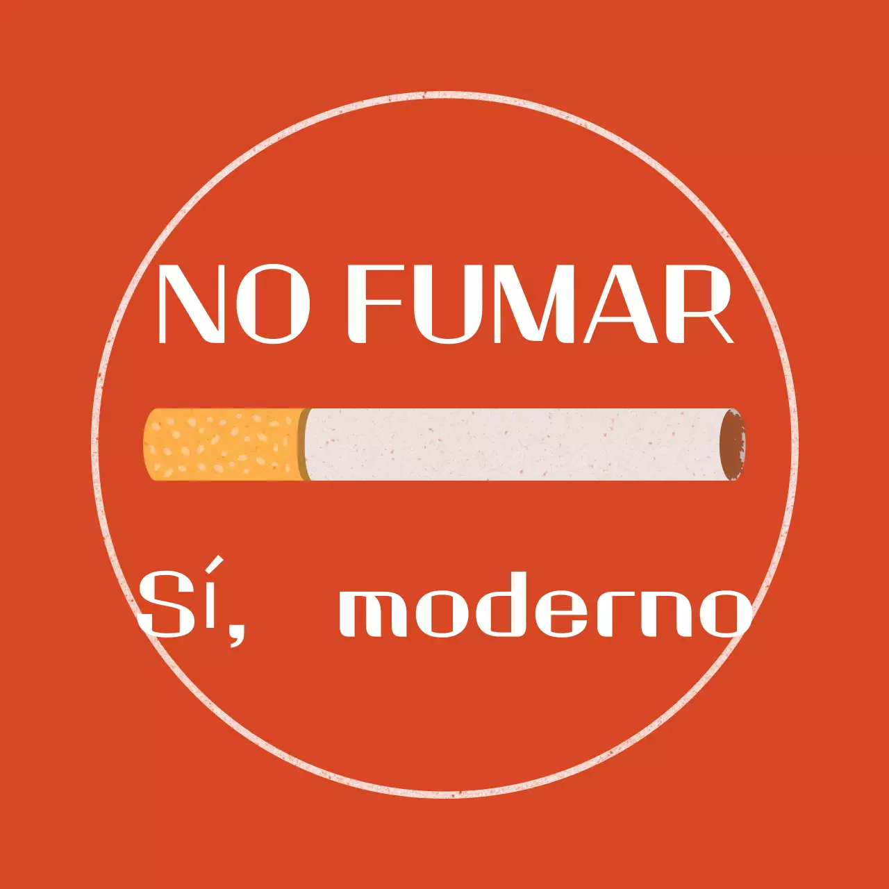 Aviso simple de prohibición de fumar en rojo