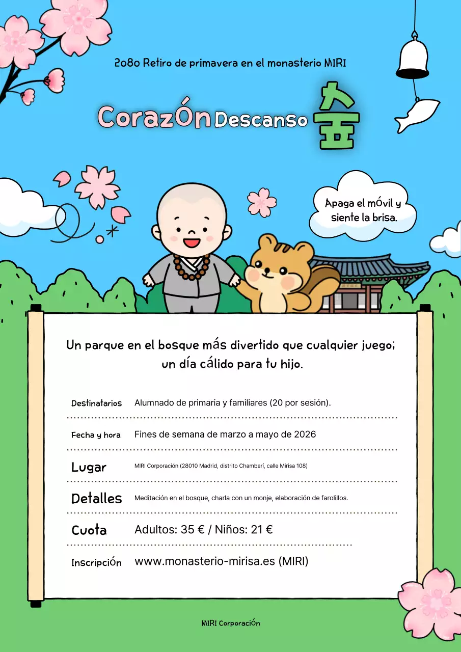 Guía de estancia en el Templo del Bosque Limpio Azul Cielo