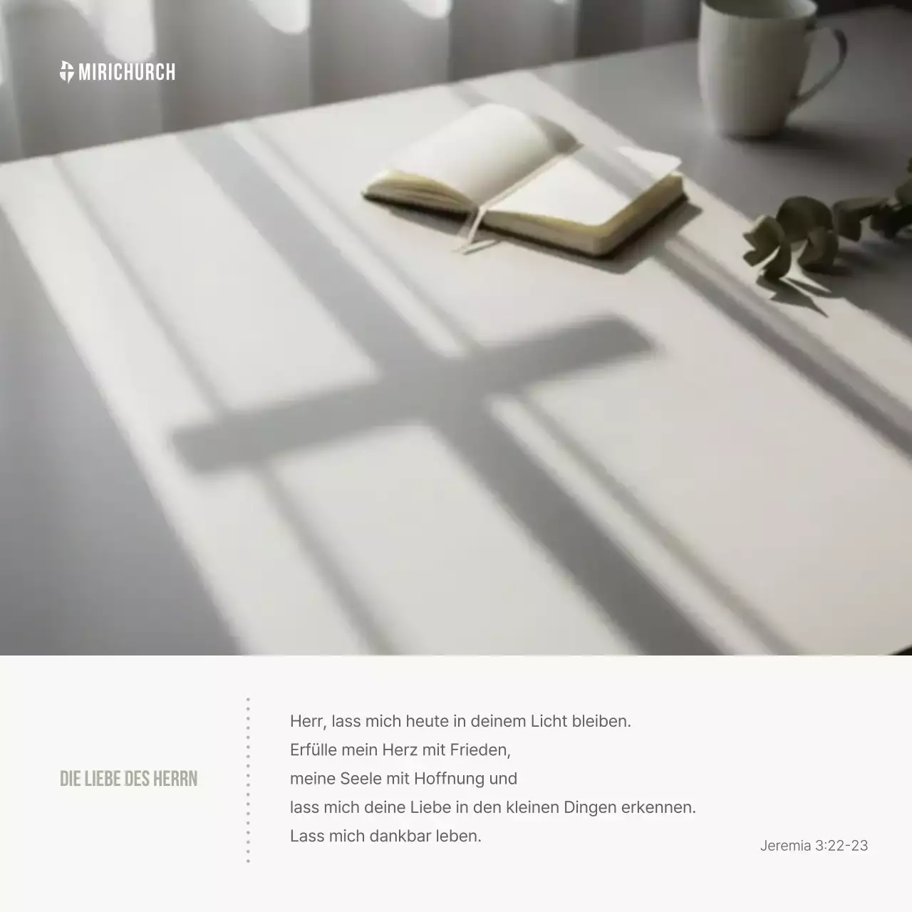 Weißer minimalistischer Gebetsleitfaden