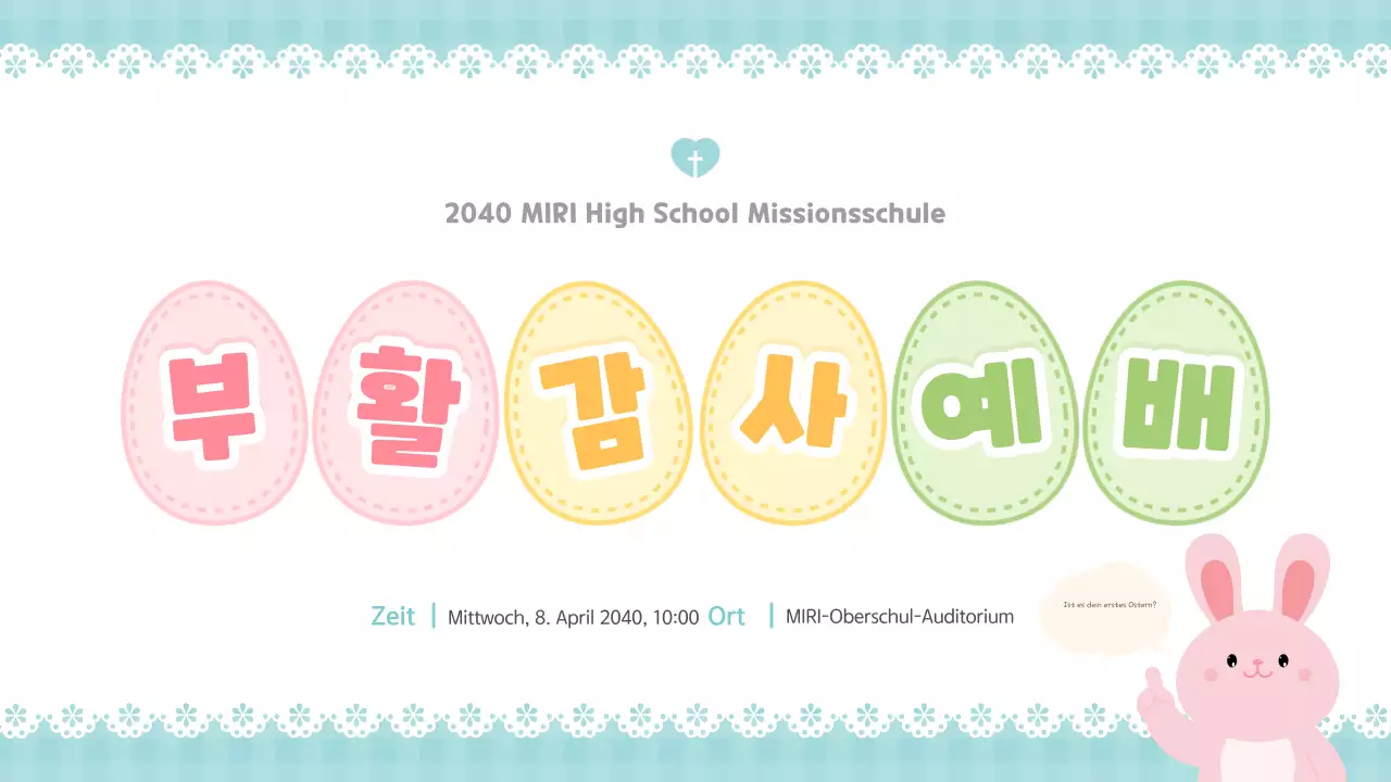 Pastell-niedlicher Ostergottesdienstleitfaden