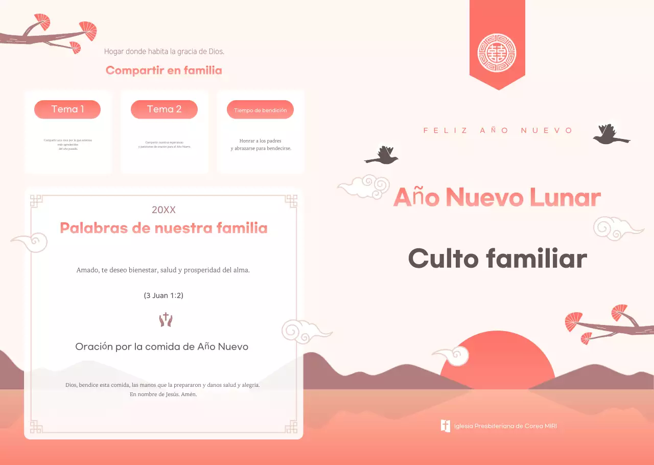 Guía sencilla de adoración familiar para el Año Nuevo Lunar en color rosa