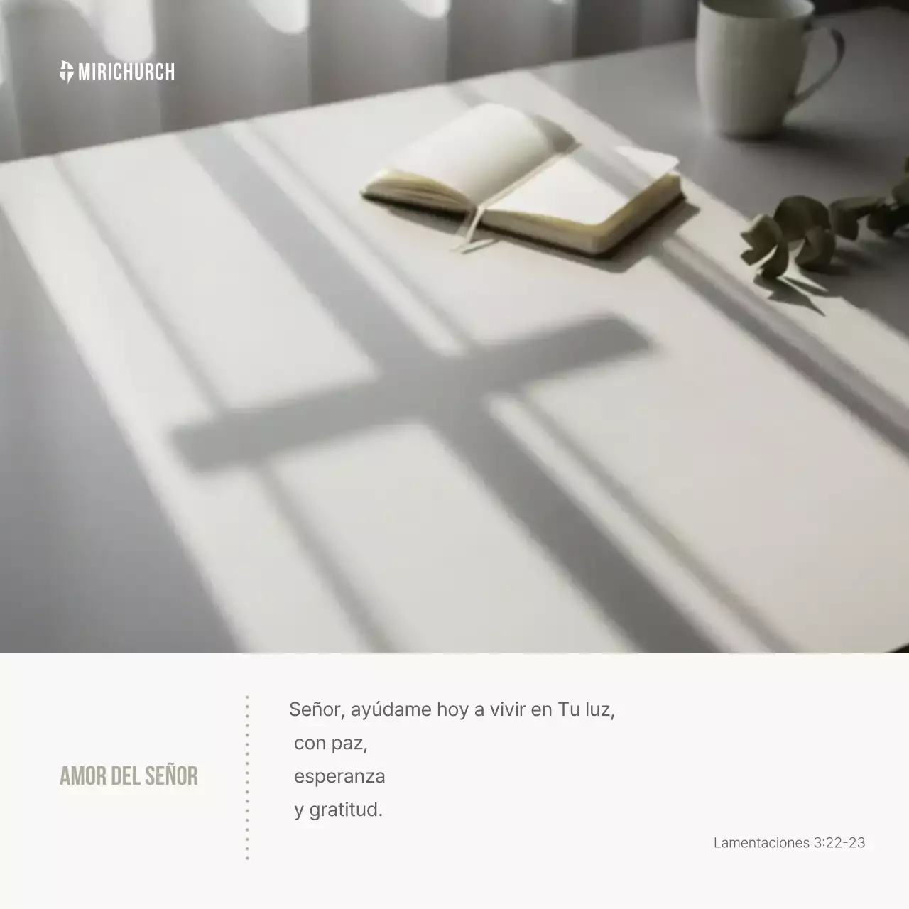 Guía de oración minimalista blanca