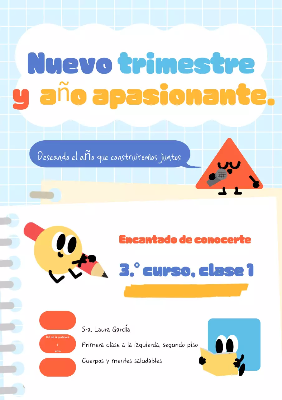 Bebé Azul Bienvenido al Nuevo Semestre